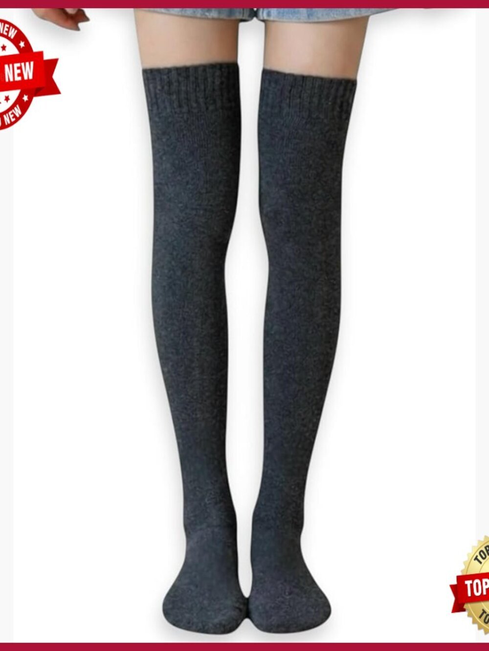 Over Knee Extra High Wool Thermal Leg Warmers Cozy Hosiery Knit Long Thigh